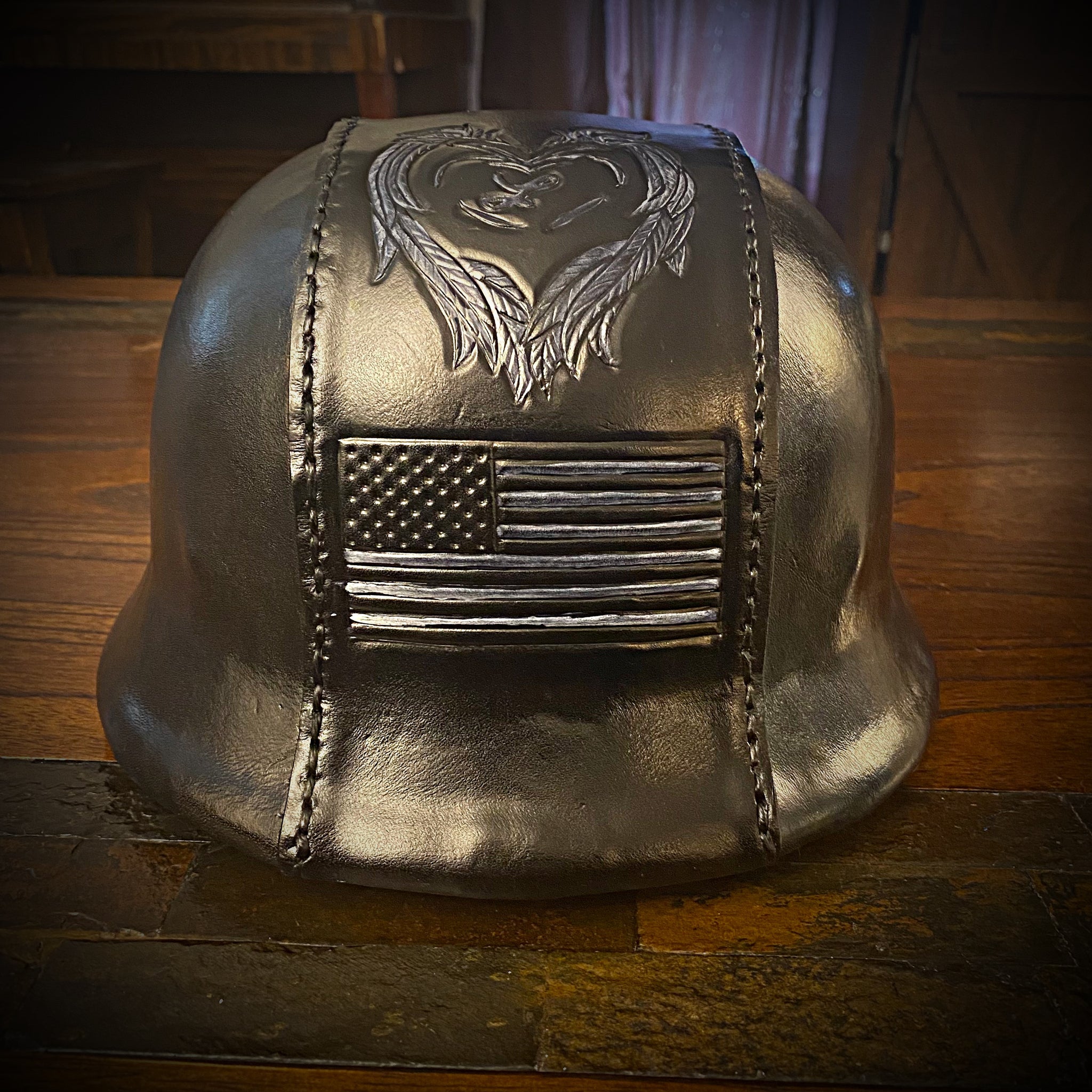 German Style Motorcycle Helmet with Custom Art