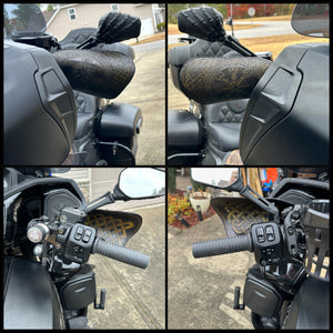 Handlebar Hand Guards Black, Custom Art, send us your hand guards we will cover them in leather