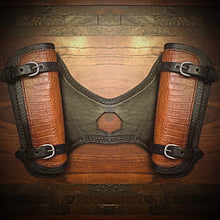 Load image into Gallery viewer, Heat Shield for Indian Scout Motorcycles, Double Pouch, Alligator Print