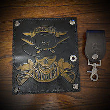 Load image into Gallery viewer, Long Biker Leather Wallet with Chain - U.S. Cavalry, Black