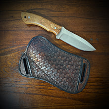 Load image into Gallery viewer, I Brought My Own Steak Knife, Camping Knife, D2 Steel Fixed Blade Knife, Rose Wood Handle, With Sheath (Ships Now)
