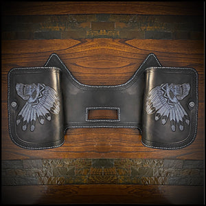 Heat Shield with 2 Pouches for Indian Chief, Chieftain, Springfield, Vintage and Roadmaster - Custom Art w/ locks, Black