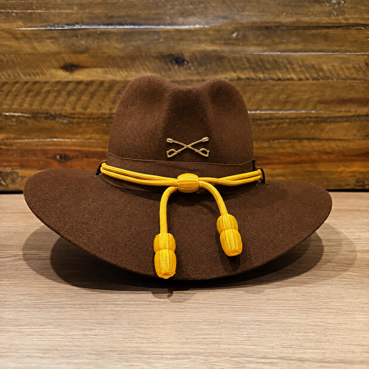 The Brown 11th Cavalry Regiment “Stetson” Head Gear Worn By Current Cavalry Soldiers In The 11th Cavalry Regiment In The Army