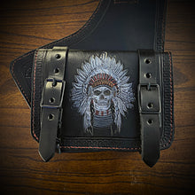 Load image into Gallery viewer, Heat Shield with 2 Pouches for Indian Challenger and Pursuit, Native Skull