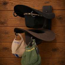 Load image into Gallery viewer, Metal Hat Rack, Wall Mount For Two hats