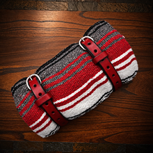Load image into Gallery viewer, Bedroll for Motorcycles - Just the Straps With or Without a Blanket, Red