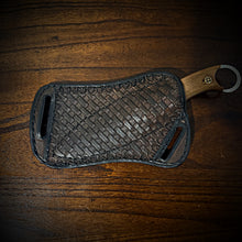 Load image into Gallery viewer, Damascus Blade Knife W/ Ring, Camping Knife, D2 Steel Fixed Blade Knife, Rose Wood Handle, With Sheath (Ships Now)