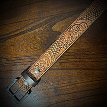 Load image into Gallery viewer, The Last Belt You Will Ever Own, W/ Sheridan/Western Style Art  - Natural Antiqued Brown (Ships Now)