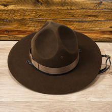 Load image into Gallery viewer, Campaign Hat, Drill Sgt Hat, Brown Round.