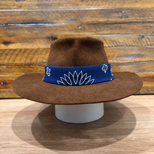 Load image into Gallery viewer, The Gangster Teardrop Crown Fedora, Brown Felt, Choose The Color Of Bandana