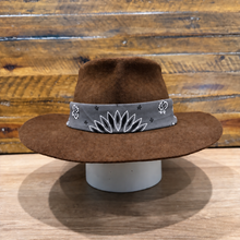Load image into Gallery viewer, The Gangster Teardrop Crown Fedora, Brown Felt, Choose The Color Of Bandana