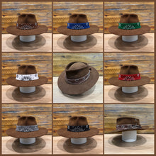 Load image into Gallery viewer, The Gangster Fedora, Brown, You Choose The Color Of Bandana