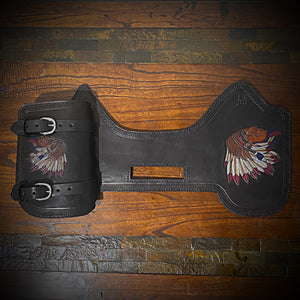 Heat Shield - Colorful Native Art, With Pouch, Fits Indian Chief, Chieftain, Springfield, Vintage and Roadmaster - Black