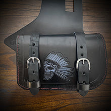 Load image into Gallery viewer, Heat Shield - Flying Native Skull, Black, With Pouch, Fits Indian Chief, Chieftain, Springfield, Vintage and Roadmaster