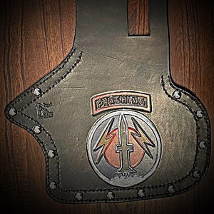 Heat Shield - Custom Art, Metal Studs, & Suede Backing, You Choose the Color of Stitching- Fits Indian Chief, Chieftain, Springfield, Vintage and Roadmaster
