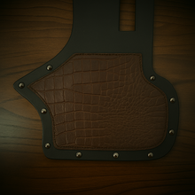 Load image into Gallery viewer, Heat Shield, Embossed Alligator Print Dome Metal Studs &amp; Suede Backing - Fits Indian Chief, Chieftain, Springfield, Vintage and Roadmaster