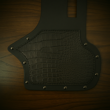 Load image into Gallery viewer, Heat Shield, Embossed Alligator Print Dome Metal Studs &amp; Suede Backing - Fits Indian Chief, Chieftain, Springfield, Vintage and Roadmaster