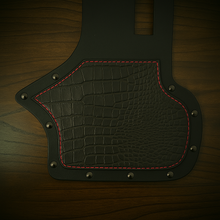 Load image into Gallery viewer, Heat Shield, Embossed Alligator Print Dome Metal Studs &amp; Suede Backing - Fits Indian Chief, Chieftain, Springfield, Vintage and Roadmaster