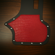 Load image into Gallery viewer, Heat Shield, Embossed Alligator Print Dome Metal Studs &amp; Suede Backing - Fits Indian Chief, Chieftain, Springfield, Vintage and Roadmaster