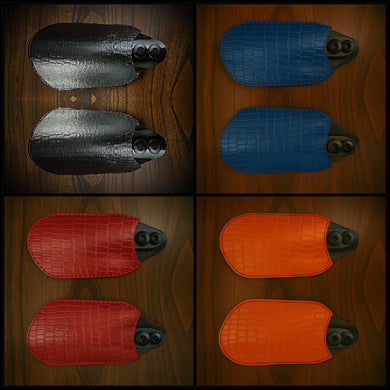Leather Covered Handlebar Hand Guards Custom Colors American Alligator