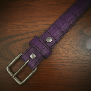 Leather Belt - American Alligator, Purple