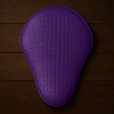 Chopper/Bobber Pan seat - Crocodial Print, Purple