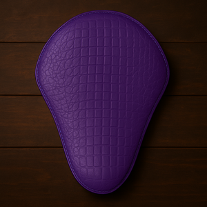 Chopper/Bobber Pan seat - Crocodial Print, Purple