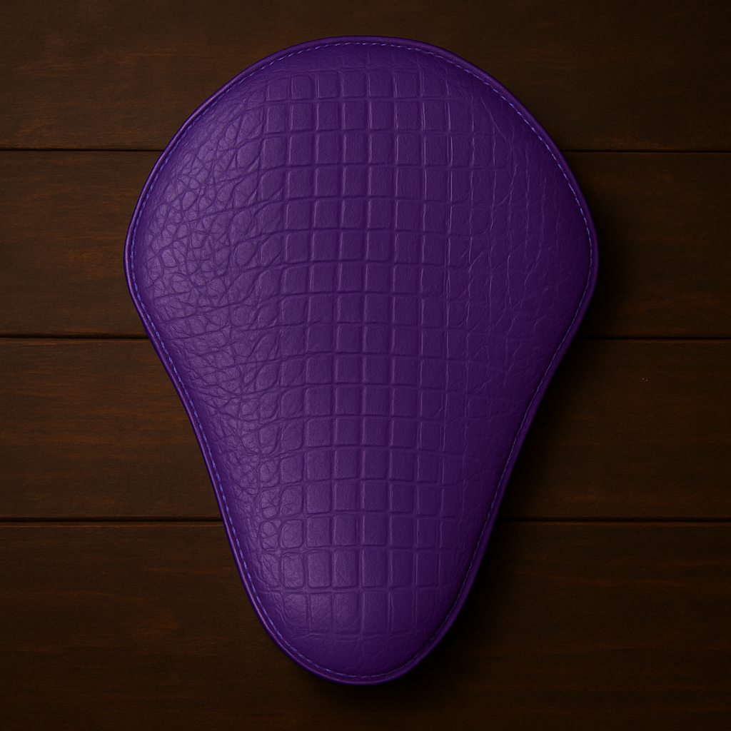 Chopper/Bobber Pan seat - Crocodial Print, Purple