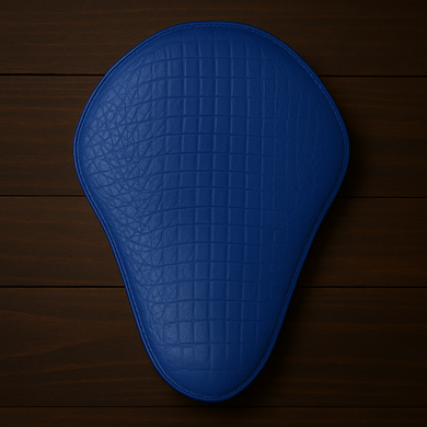 Chopper/Bobber Pan seat - Crocodial Print, Blue