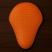Load image into Gallery viewer, Chopper/Bobber Pan seat - Crocodial Print, Orange