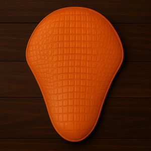 Chopper/Bobber Pan seat - Crocodial Print, Orange
