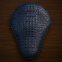 Load image into Gallery viewer, Chopper/Bobber Pan seat - Crocodial Print, Black