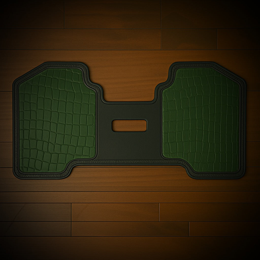 Heat Shield for Harley Davidson Motorcycles - Green, Genuine American Alligator