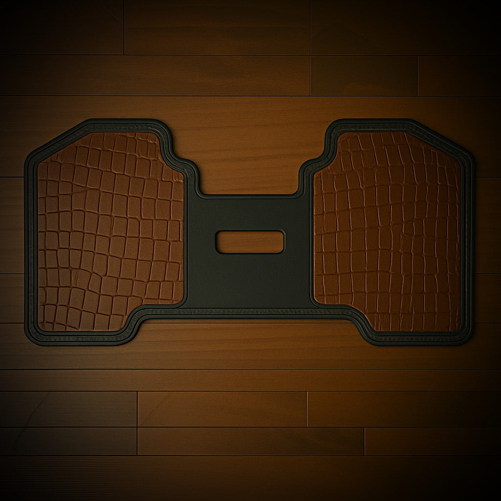 Heat Shield for Harley Davidson Motorcycles - Brown, Genuine American Alligator