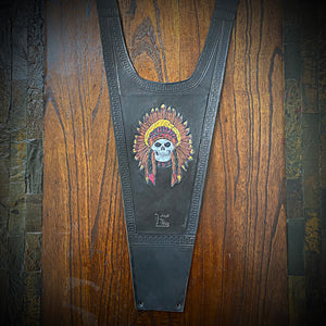 Tank Bib - Fits Indian Challenger and Pursuit, Native American Skull Art, Black