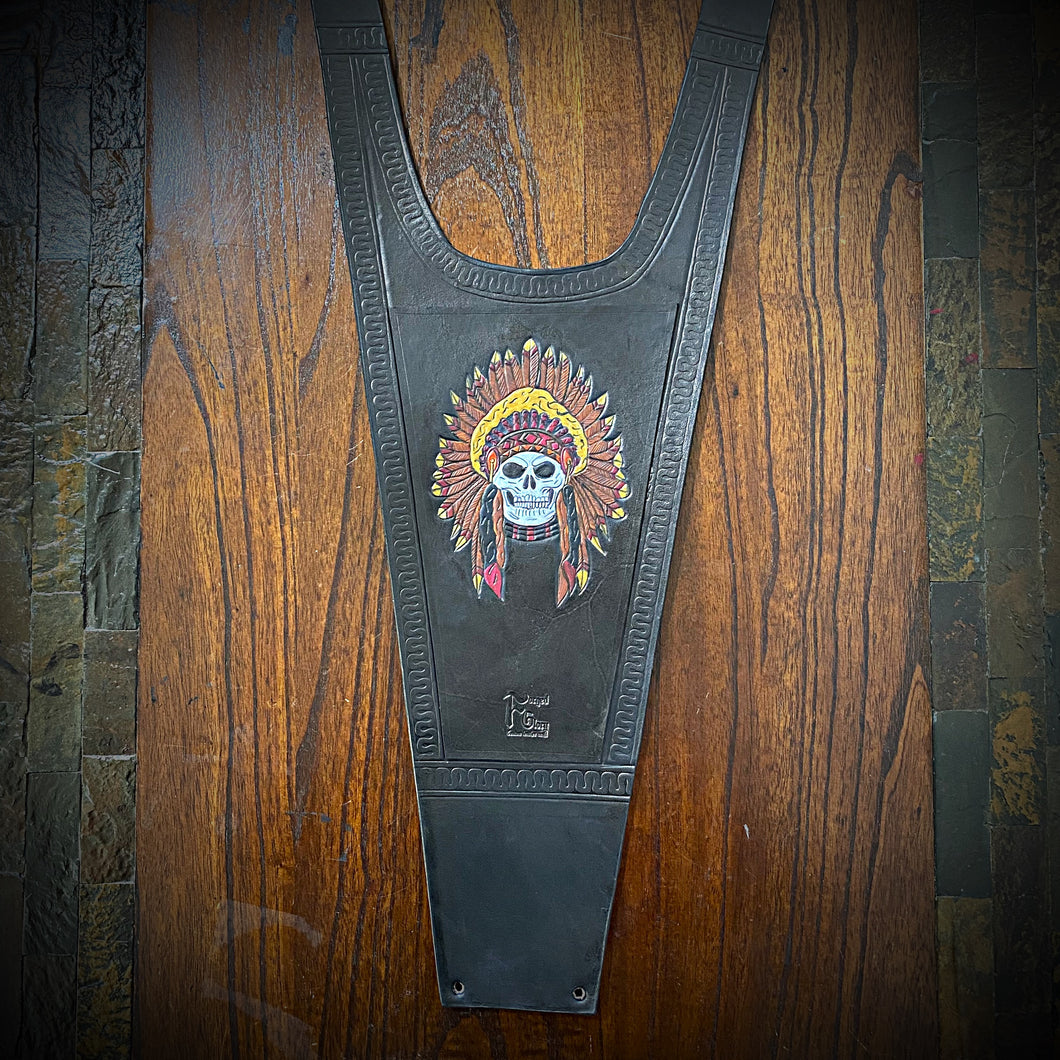 Tank Bib - Fits Indian Challenger and Pursuit, Native American Skull Art, Black