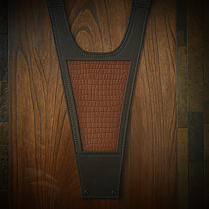 Tank Bib - Fits Indian Challenger and Pursuit, Brown Genuine Alligator
