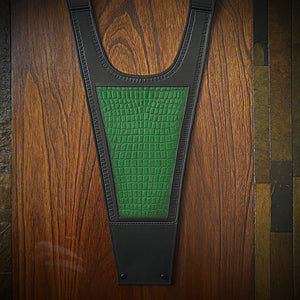 Tank Bib - Fits Indian Challenger and Pursuit, Green Genuine Alligator