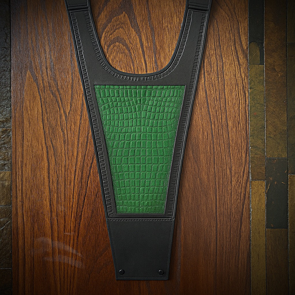 Tank Bib - Fits Indian Challenger and Pursuit, Green Genuine Alligator
