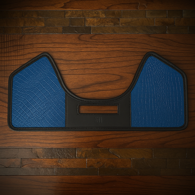 Heat Shield for Indian Challenger & Pursuit- Blue, Genuine American Alligator,