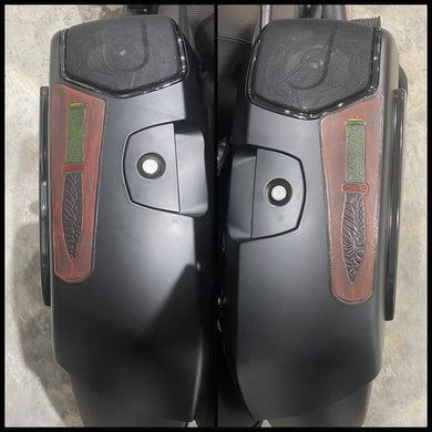 Leather Saddlebag Emblem/Protection, Custom Art