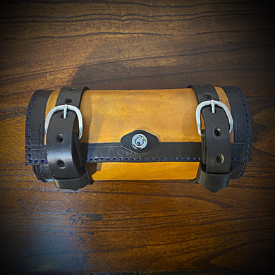 Tool bag for Motorcycle - Chopper Style, Small, Indian Tan & Black