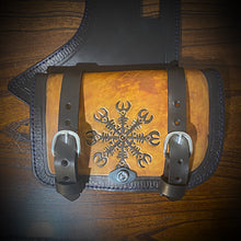 Load image into Gallery viewer, Heat Shield - Viking Protection Rune, Two Tone, Double Pouch, Fits Indian Chief, Chieftain, Springfield, Vintage and Roadmaster