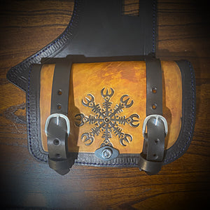 Heat Shield - Viking Protection Rune, Two Tone, Double Pouch, Fits Indian Chief, Chieftain, Springfield, Vintage and Roadmaster