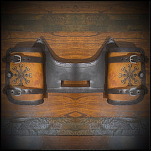 Load image into Gallery viewer, Heat Shield - Viking Protection Rune, Two Tone, Double Pouch, Fits Indian Chief, Chieftain, Springfield, Vintage and Roadmaster