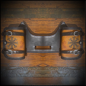 Heat Shield - Viking Protection Rune, Two Tone, Double Pouch, Fits Indian Chief, Chieftain, Springfield, Vintage and Roadmaster