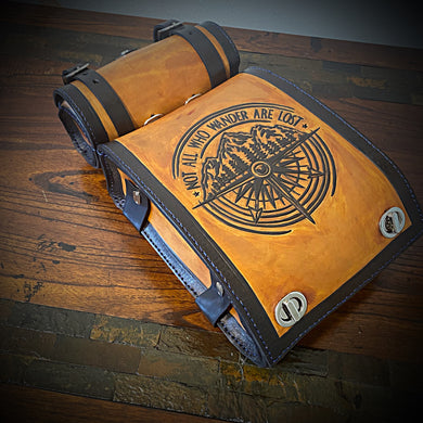 Motorcycle Luggage Rack Bag with Detachable Tool Bag, Not All Who Wander Are Lost Art