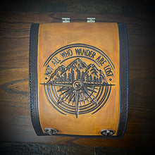 Load image into Gallery viewer, Motorcycle Luggage Rack Bag Custom Art Black &amp; Indian Tan