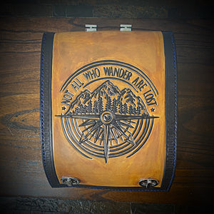 Motorcycle Luggage Rack Bag Custom Art Black & Indian Tan