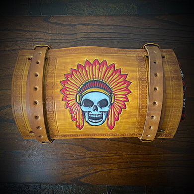 Bedroll for Motorcycles - Native Skull, Indian Tan